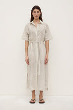 Load image into Gallery viewer, Ria Stripe Midi Shirt Dress-Cream/Smoke