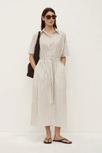 Load image into Gallery viewer, Ria Stripe Midi Shirt Dress-Cream/Smoke