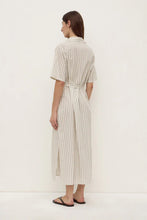 Load image into Gallery viewer, Ria Stripe Midi Shirt Dress-Cream/Smoke