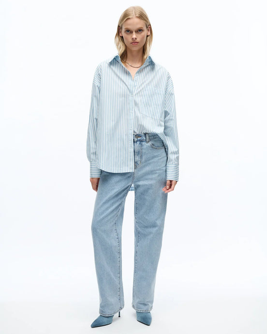 Sloane Shirt-Blue Fog Stripe