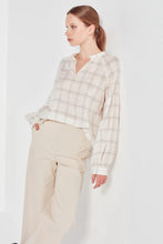 Load image into Gallery viewer, Lantern Blouse-Natural Check