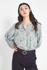 Santorini Blouse-White Floral