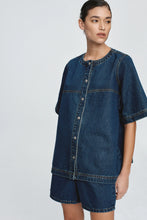 Load image into Gallery viewer, Short Sleeve Seam Shirt-Classic Blue