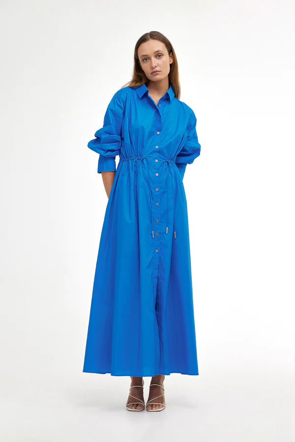 Isla Shirt Dress-Cobalt