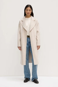 Sadie Single Breasted Wool Coat-Oat Marle