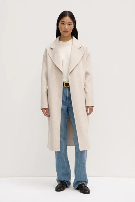 Sadie Single Breasted Wool Coat-Oat Marle