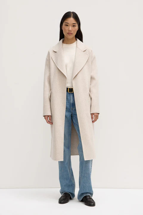 Sadie Single Breasted Wool Coat-Oat Marle