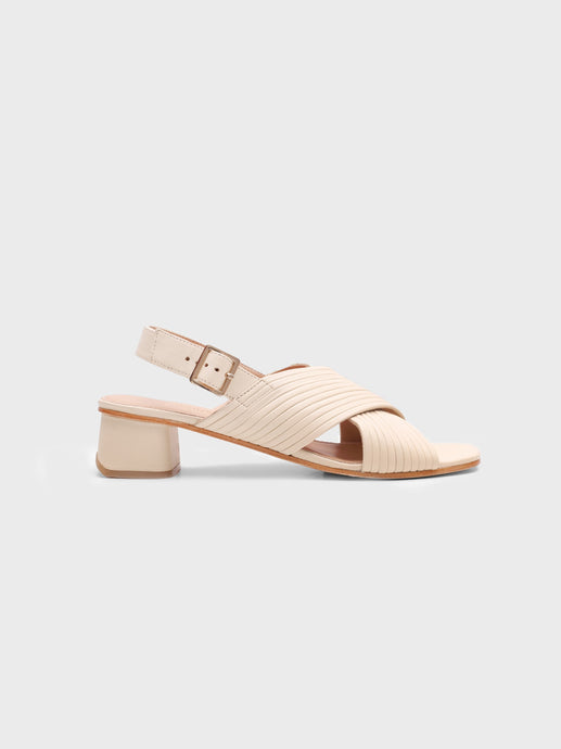Multi Strap Heel Sandals-Ecru