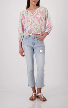 Load image into Gallery viewer, Blouse with all over Floral Print-Champagne Beige
