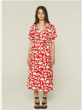 Load image into Gallery viewer, Midi All Day Dress-Red with Pattern