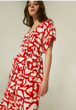 Load image into Gallery viewer, Midi All Day Dress-Red with Pattern