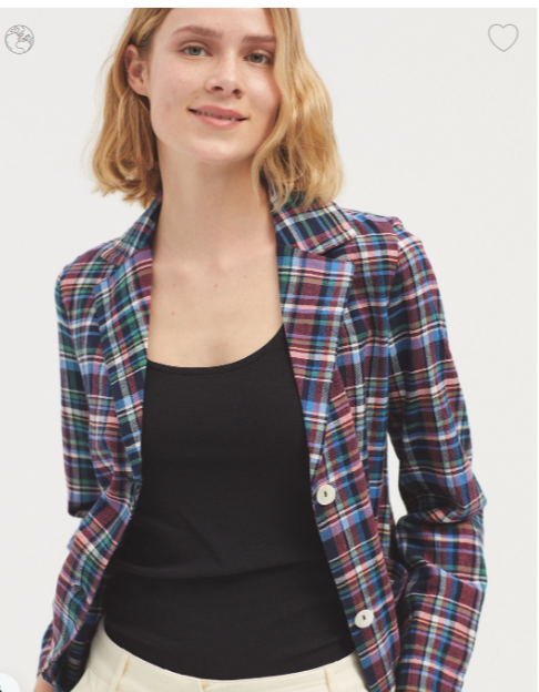 Checked Blazer-Multicolour