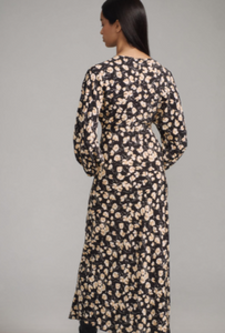 Ganger Dress-Black with Apricot Blossom Print