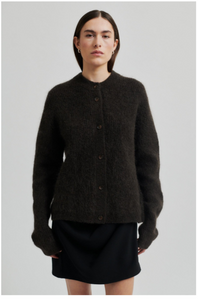 Brook Knit Rib Cardigan-Mulch