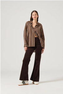 Brownstone Shirt-Cocoa Stripe