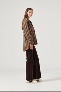 Brownstone Shirt-Cocoa Stripe