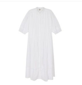 Roca Pleated Dress-White
