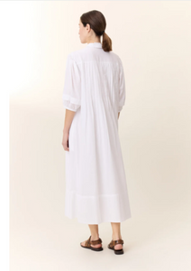 Roca Pleated Dress-White