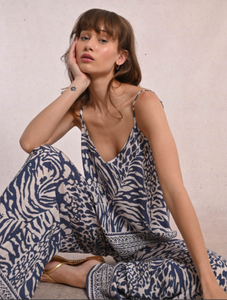 Wide Leg Pants-Denim Blue Maggy
