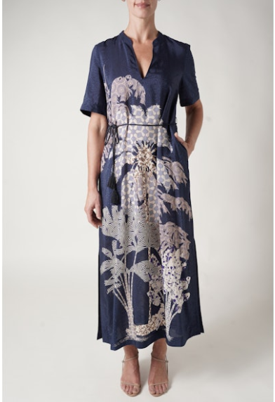 Pina Kaftan Dress-Mirage Print