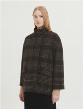 Load image into Gallery viewer, Plaid Wool Mix Jacket-Dark Grey