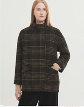 Load image into Gallery viewer, Plaid Wool Mix Jacket-Dark Grey