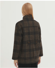 Load image into Gallery viewer, Plaid Wool Mix Jacket-Dark Grey