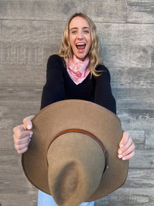 The DH x Kaylee Bell Cowboy Up Pink Petite Silk Scarf