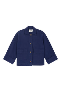Vincy Plain Jacket-Blue