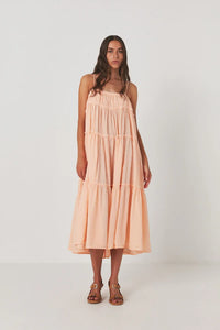 Kadie Cotton String Dress-Tangerine