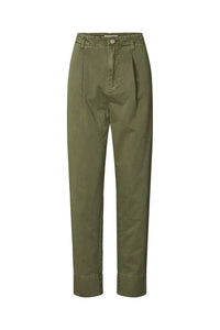 Raina Canvas Light Pleat pant-Army