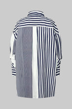 Load image into Gallery viewer, Bobbie-Navy/White Stripe Oversize Shirt