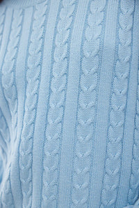 Willa Cable Knit-Sky