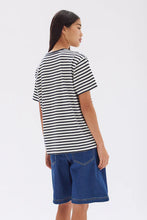 Load image into Gallery viewer, Womens Harbour Stripe Short Sleeve Tee-True Navy/White