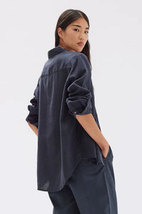 Xander Linen Shirt-Navy