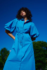 Zoya Shirt Dress-Cobalt