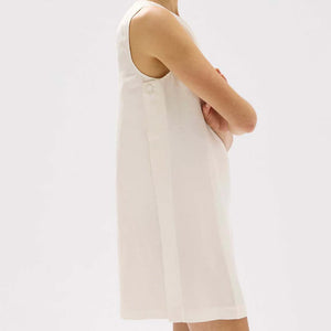 Bridget Linen Silk Mini Dress-Cream