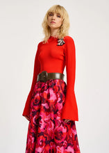 Load image into Gallery viewer, Cats Midi Skirt-Floral Cherry Print