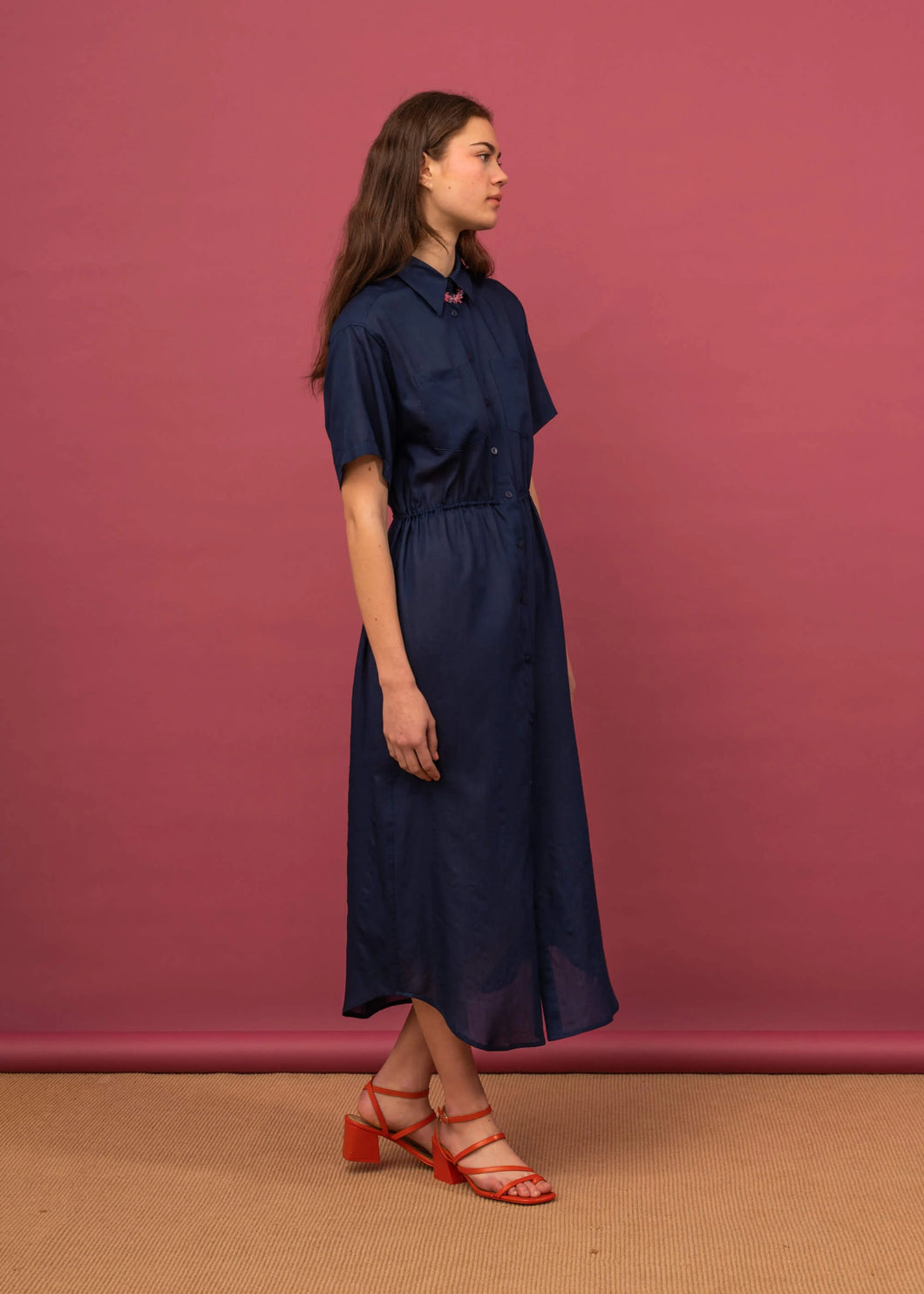 Coastal Shirt Dress-Biro Blue