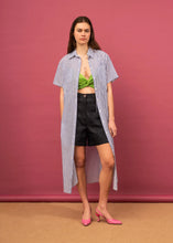 Load image into Gallery viewer, Coastal Shirt Dress-Dusky Blue Stripe