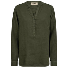 Load image into Gallery viewer, Danna Linen Blouse-Dusty Olive