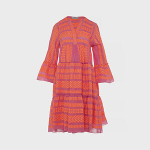 Ella Dress-Neon Orange/Fushia