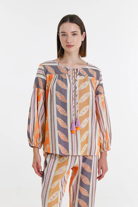 Nadia Blouse-Orange/Lila