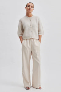 Andrea Knit Rib Cardigan-Pumice Stone