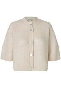 Andrea Knit Rib Cardigan-Pumice Stone