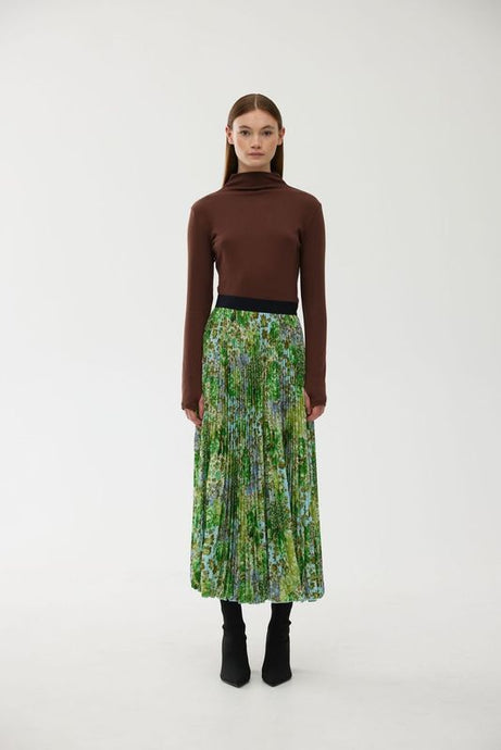 Goldie Pleat Skirt-Floral Haze