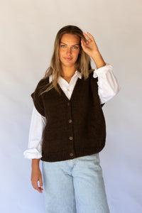 Button Vest-Cocoa