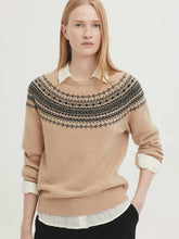 Load image into Gallery viewer, Greca Jacquard Wool Sweater-Ecru