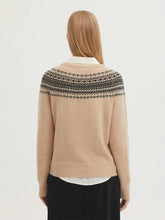 Load image into Gallery viewer, Greca Jacquard Wool Sweater-Ecru