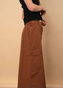 Leila Skirt-Terracotta Check